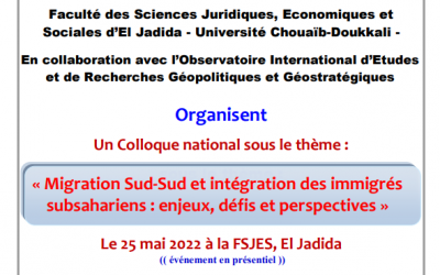 Migration Sud-Sud et intégration des immigrés subsahariens : enjeux, défis et perspectives