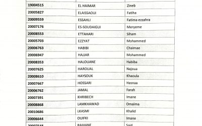Liste Numéro 1 des Dérogations Entre (Semestres 3 et 5) Accordées 2023/2024