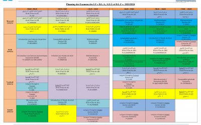 Planning des Examens 2023/2024 Session Rattrapage SEG, DLF & DLA Nouveau système