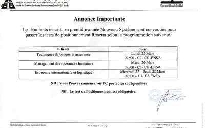 Test de positionnement Rosetta