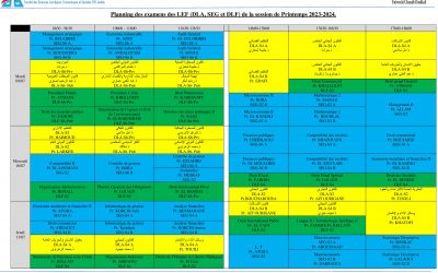 Planning des Examens 2023/2024 Session Rattrapage S2/S4/S6 Ancien Système
