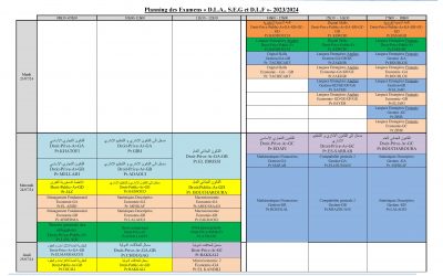 Planning des examens Nouveau système 2023-2024