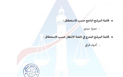 النتائج النهائية لمباراة توظيف متصرف من الدرجة الثانية تخصص économie et gestion