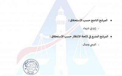 النتائج النهائية لمباراة توظيف متصرف (01) من الدرجة الثانية تخصص: économie et gestion دورة: 2024/11/03‎