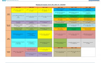 Planning des Examens 2024/2025 Session Normale S1