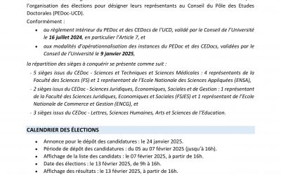 Annonce élections Conseil de PEDoc