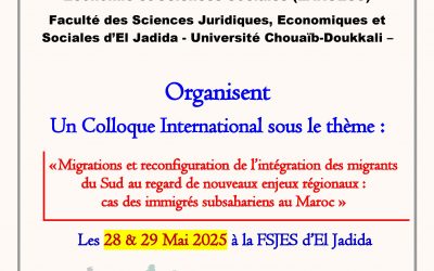 Migrations et reconfiguration de ľ’integration des migrants du Sud au regard de nouveaux enjeux régionaux : cas des immigtés subsahariens au Maroc
