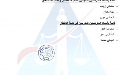 نتائج مباراة توظيف ثلاثة أساتذة محاضرين (03) تخصص: Economie et Gestion دورة: 06/10/2025‏‎